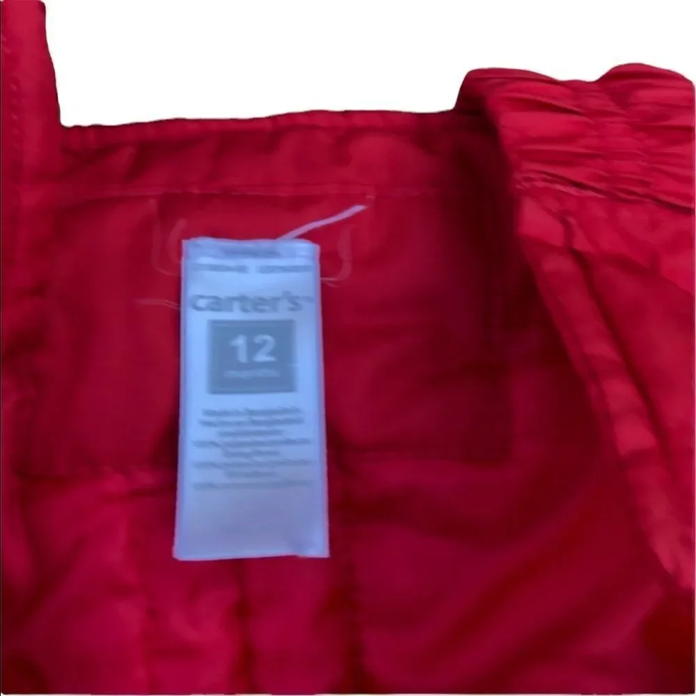 CARTER’S Heavyweight Skisuit Snow Suit Red and black Size 12 Months